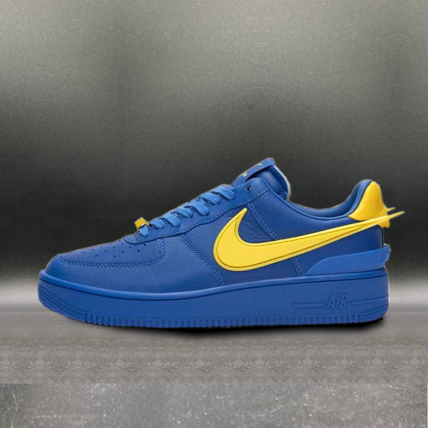 AMBUSH × Nike Air Force 1 Low Game Royal and Vivid Sulfur