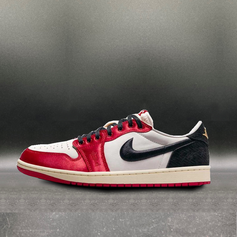 Trophy Room × Nike Air Jordan 1 Low OG Sail and Varsity Red