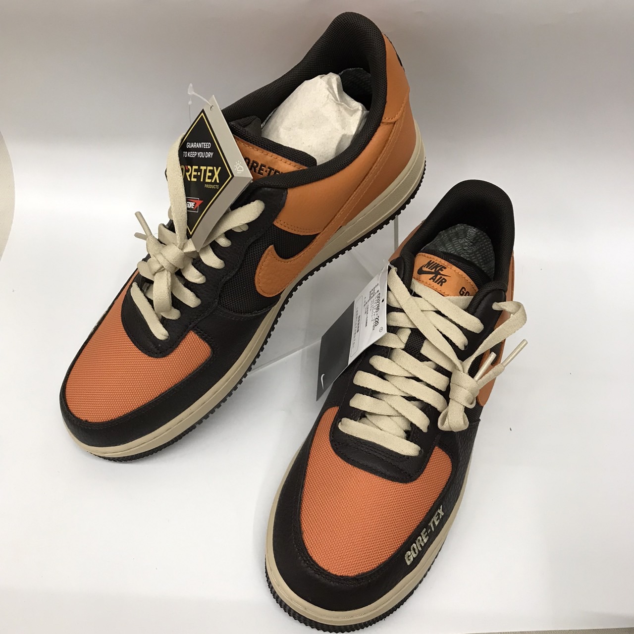 NIKE AIR FORCE low Gore-Tex ブラウン/ホットカリー